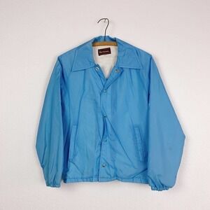 Vintage 70s Horizon Blue Nylon Windbreaker Jacket Boys 18